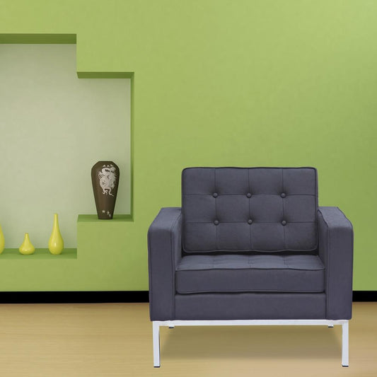 Fine Mod Imports Button Arm Chair in Wool