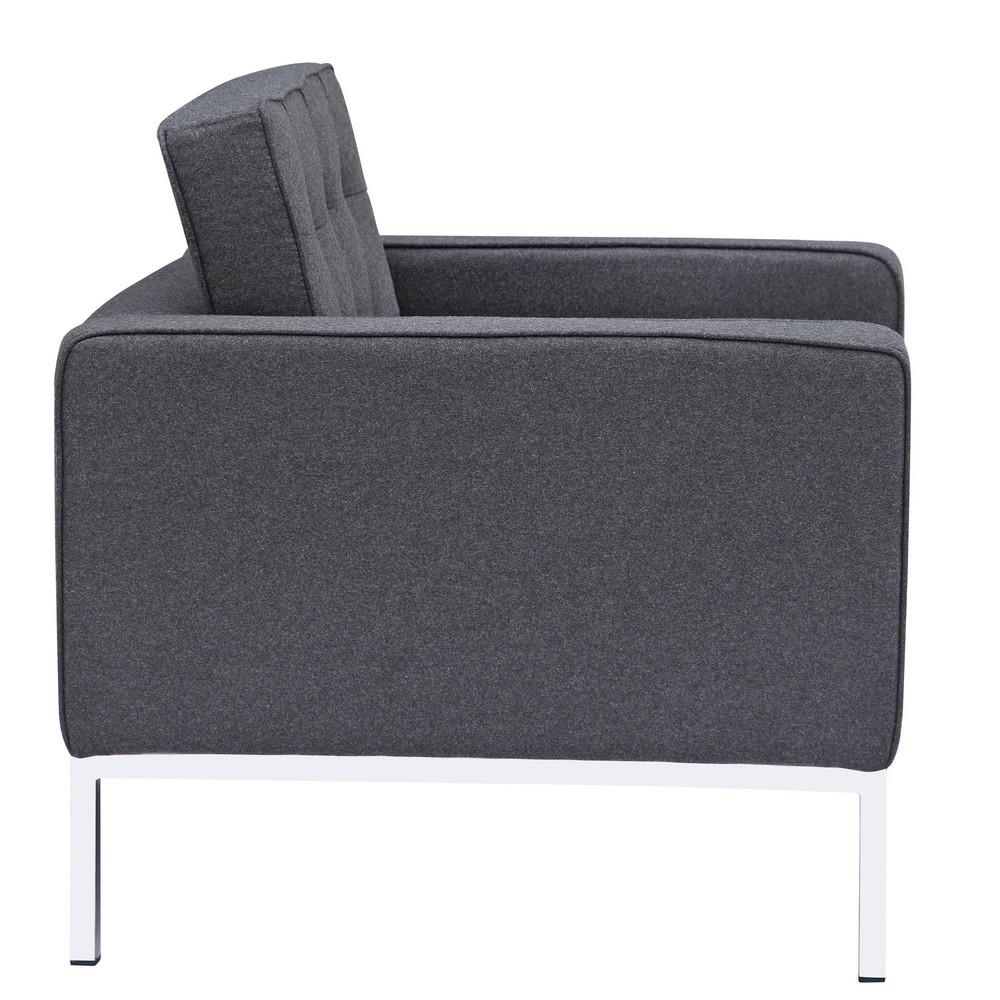 Fine Mod Imports Button Arm Chair in Wool