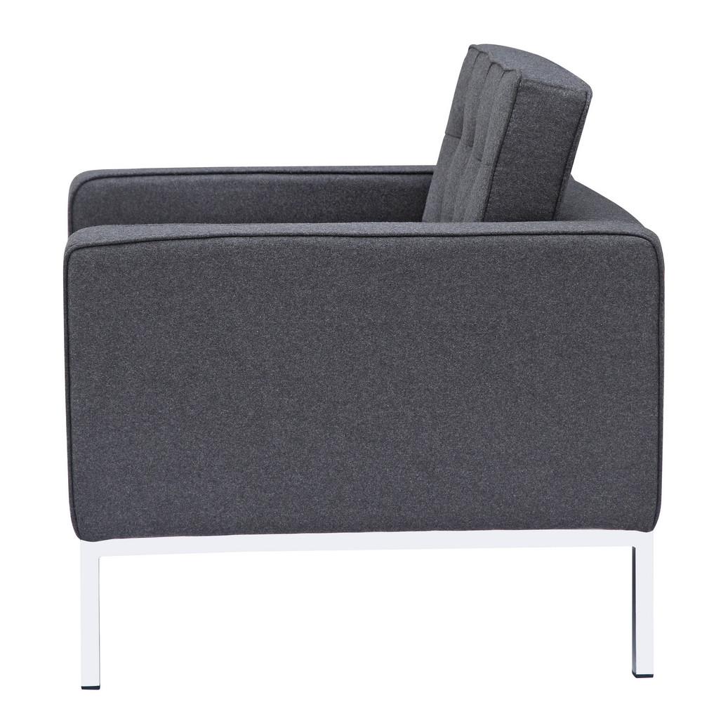 Fine Mod Imports Button Arm Chair in Wool