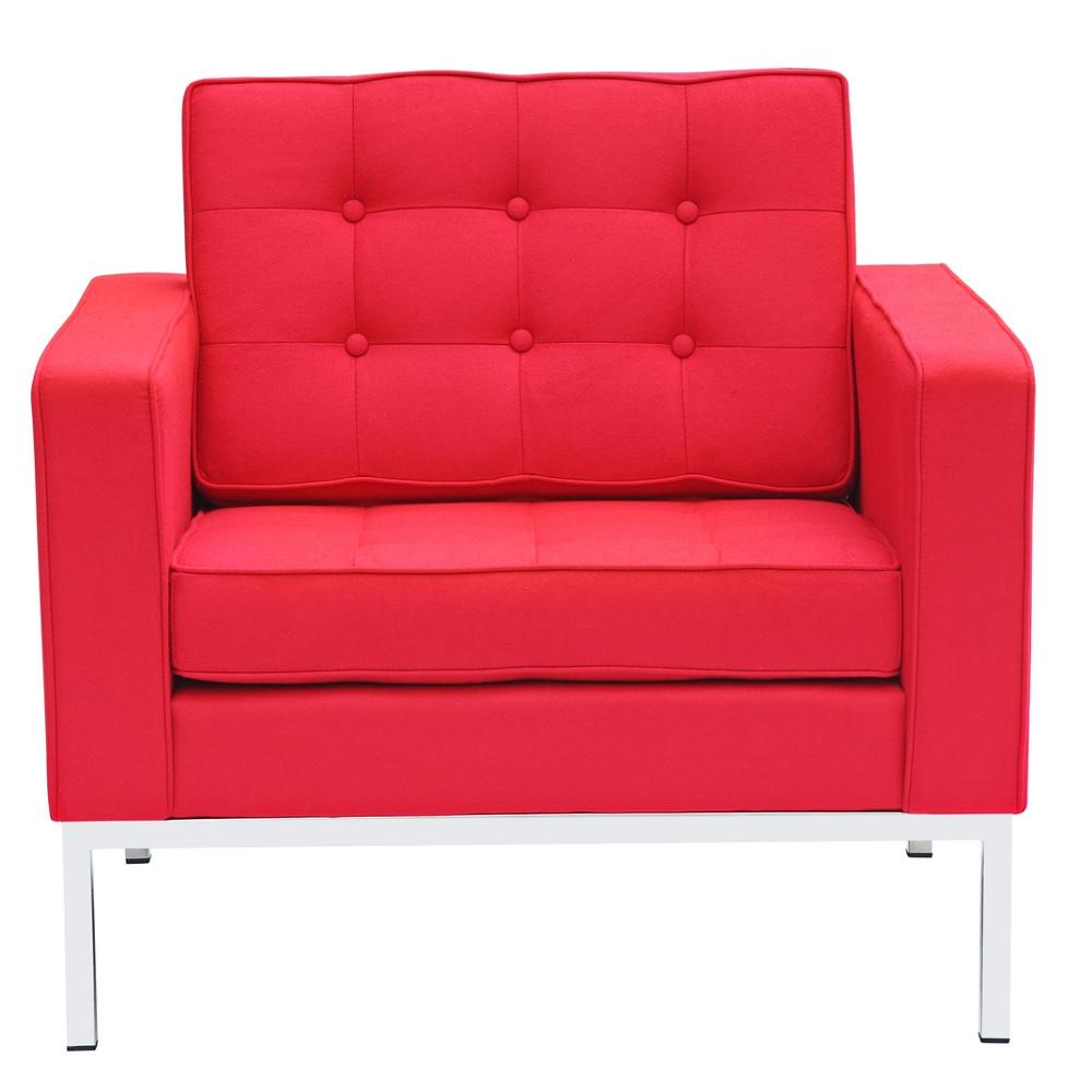 Fine Mod Imports Button Arm Chair in Wool