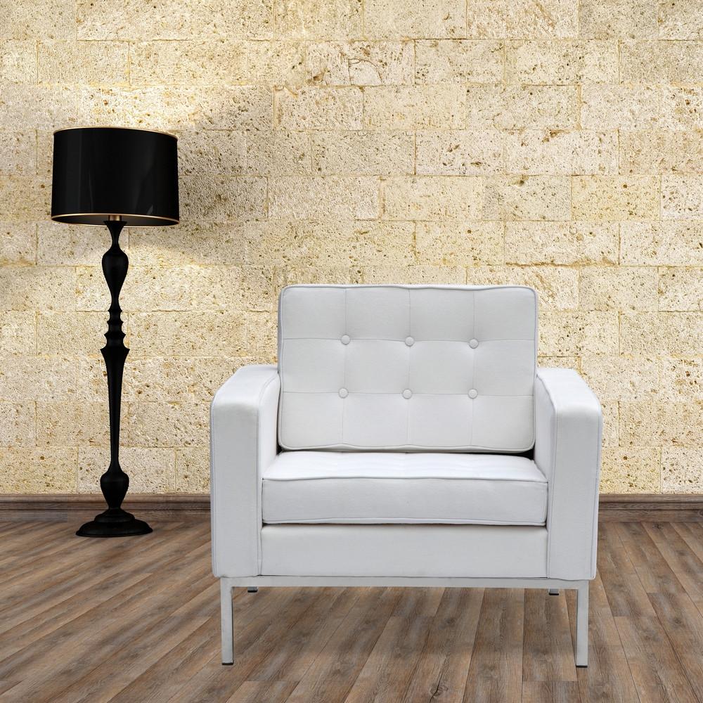 Fine Mod Imports Button Arm Chair in Wool