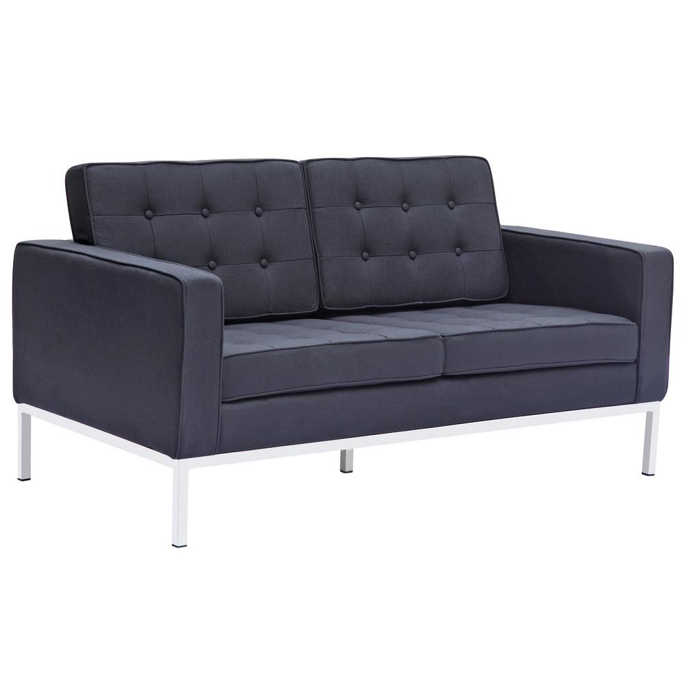 Fine Mod Imports Button Loveseat in Wool