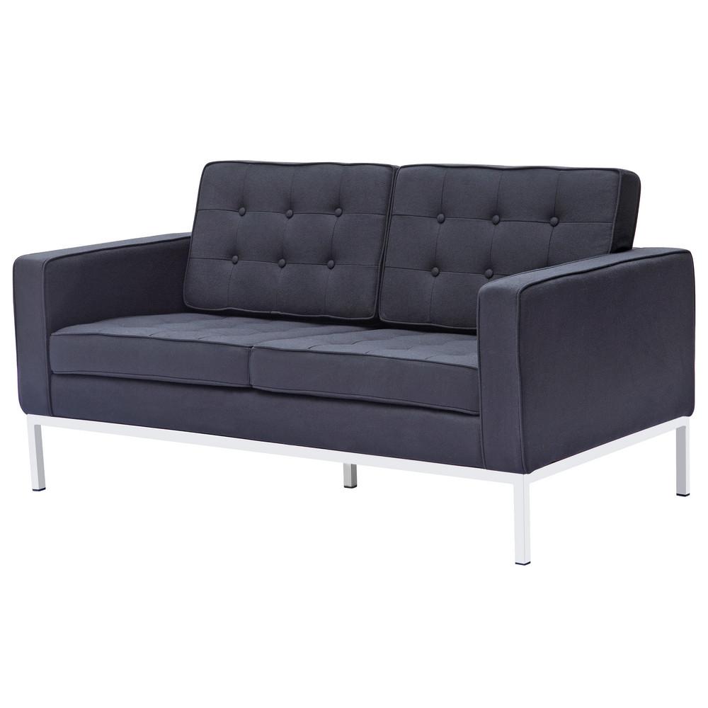 Fine Mod Imports Button Loveseat in Wool