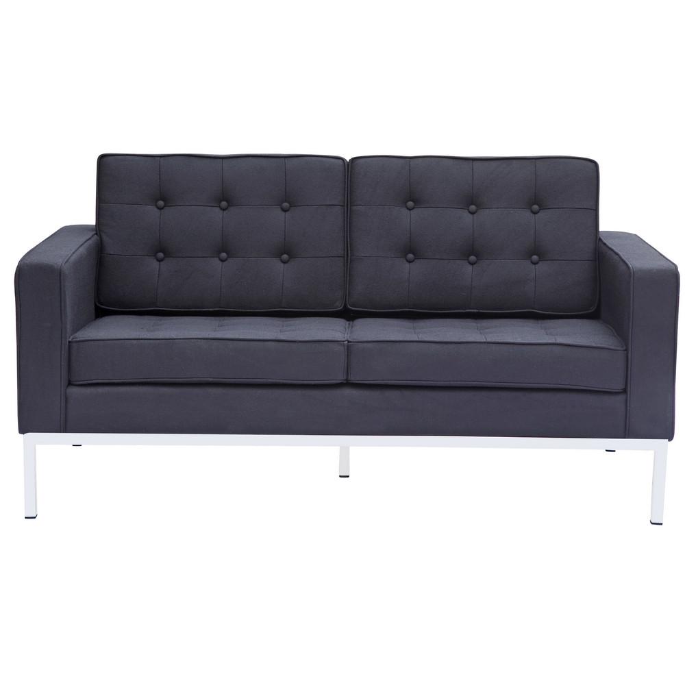 Fine Mod Imports Button Loveseat in Wool