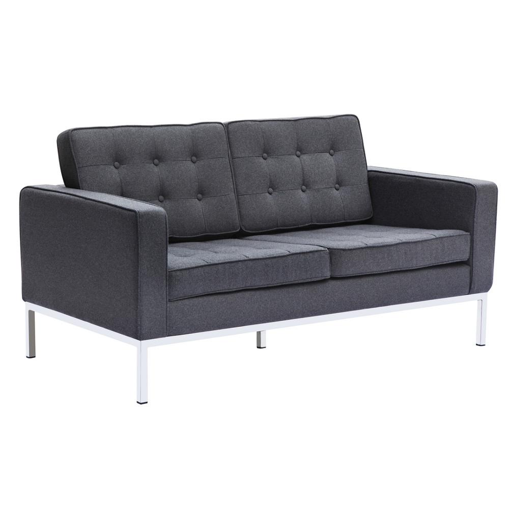 Fine Mod Imports Button Loveseat in Wool