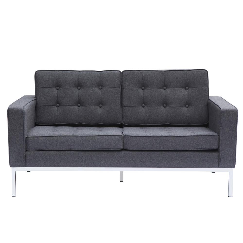 Fine Mod Imports Button Loveseat in Wool