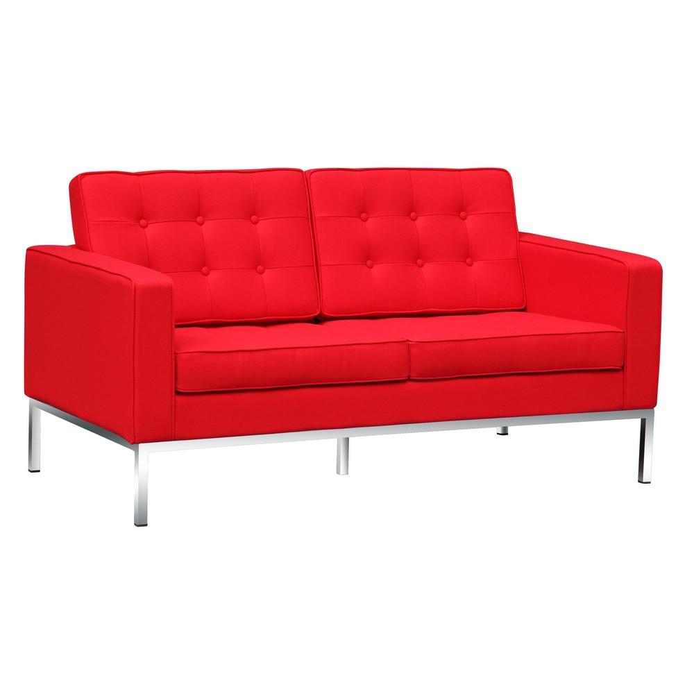 Fine Mod Imports Button Loveseat in Wool