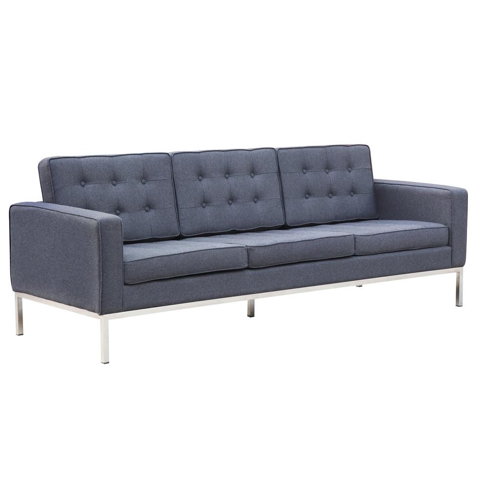 Fine Mod Imports Button Sofa in Wool