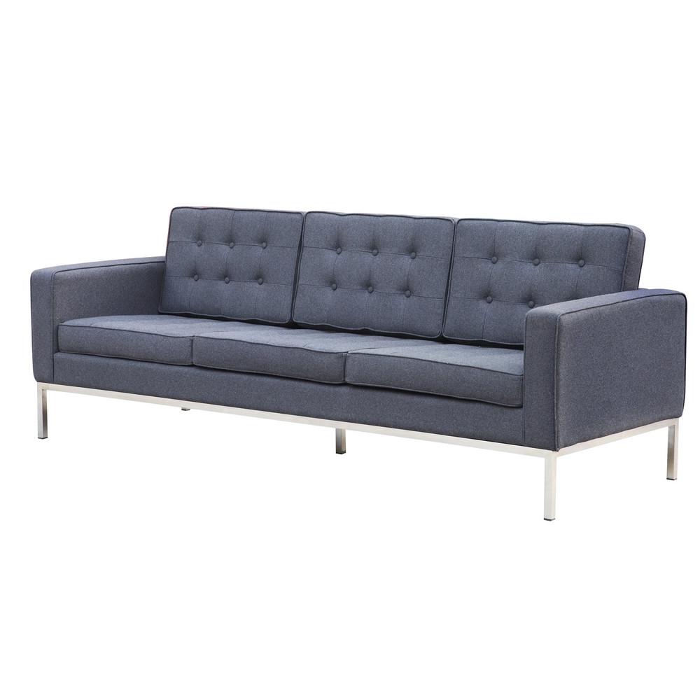 Fine Mod Imports Button Sofa in Wool