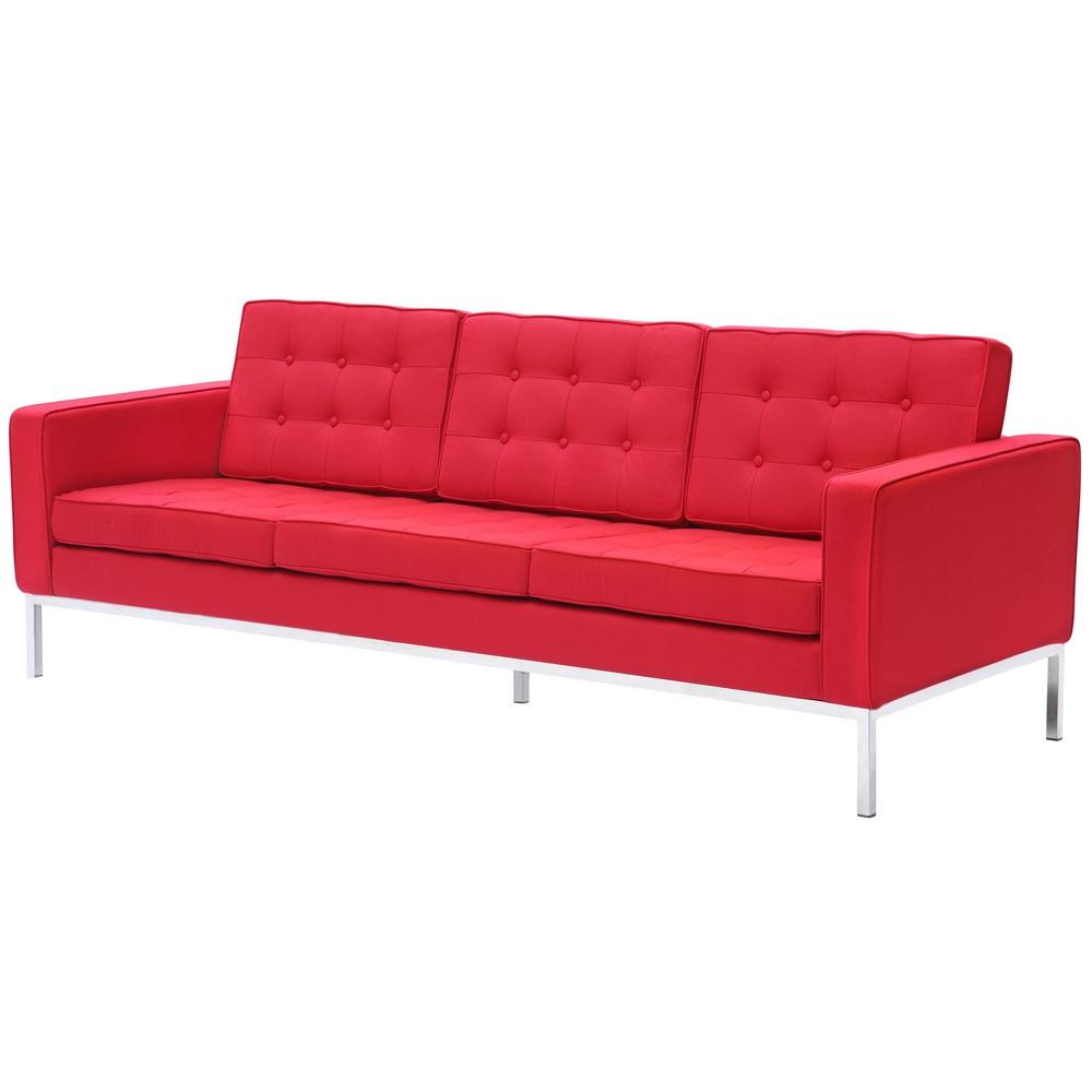 Fine Mod Imports Button Sofa in Wool