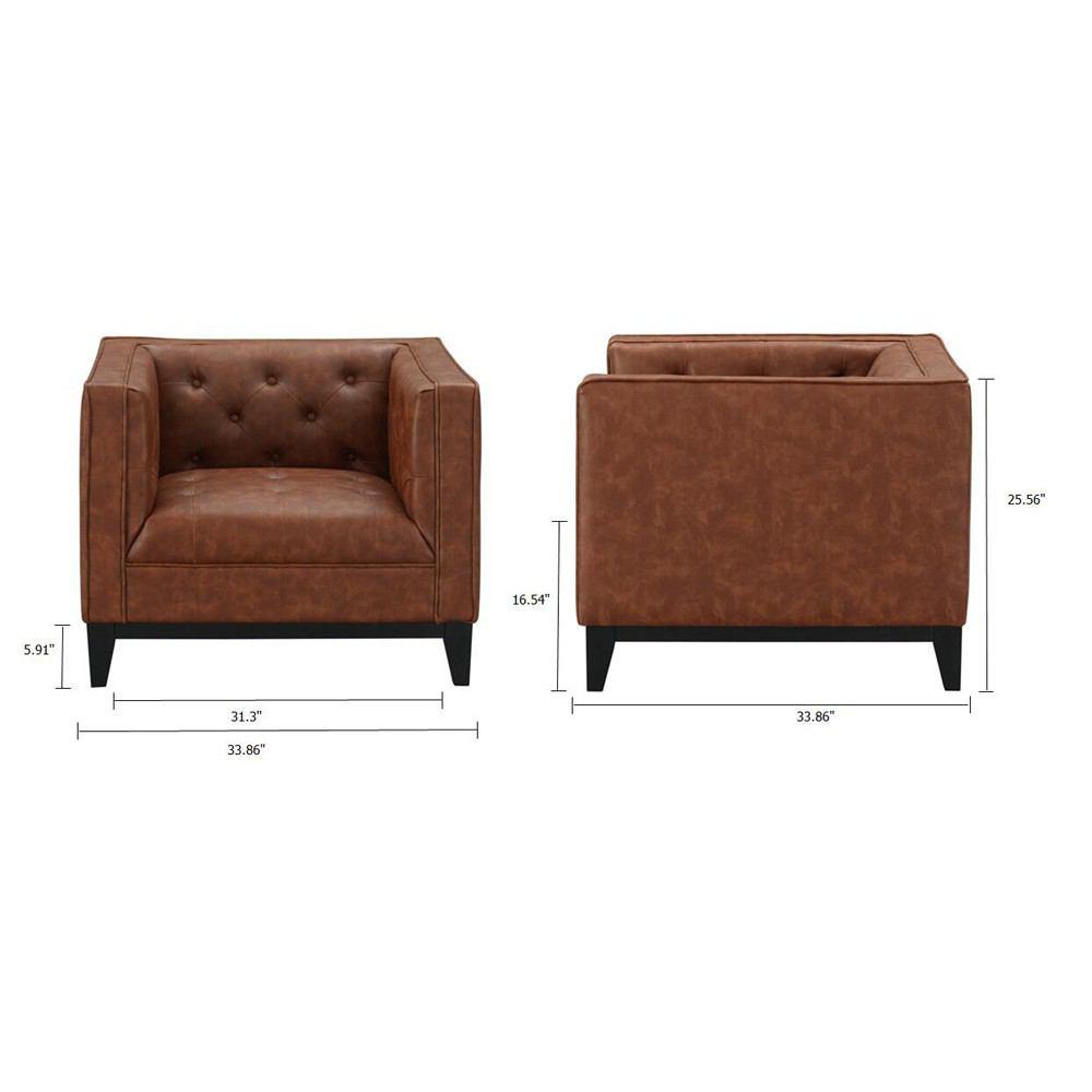 Manhattan Comfort Cadman 1-Seat Camal PU Leather Armchair