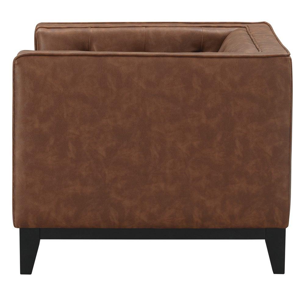 Manhattan Comfort Cadman 1-Seat Camal PU Leather Armchair