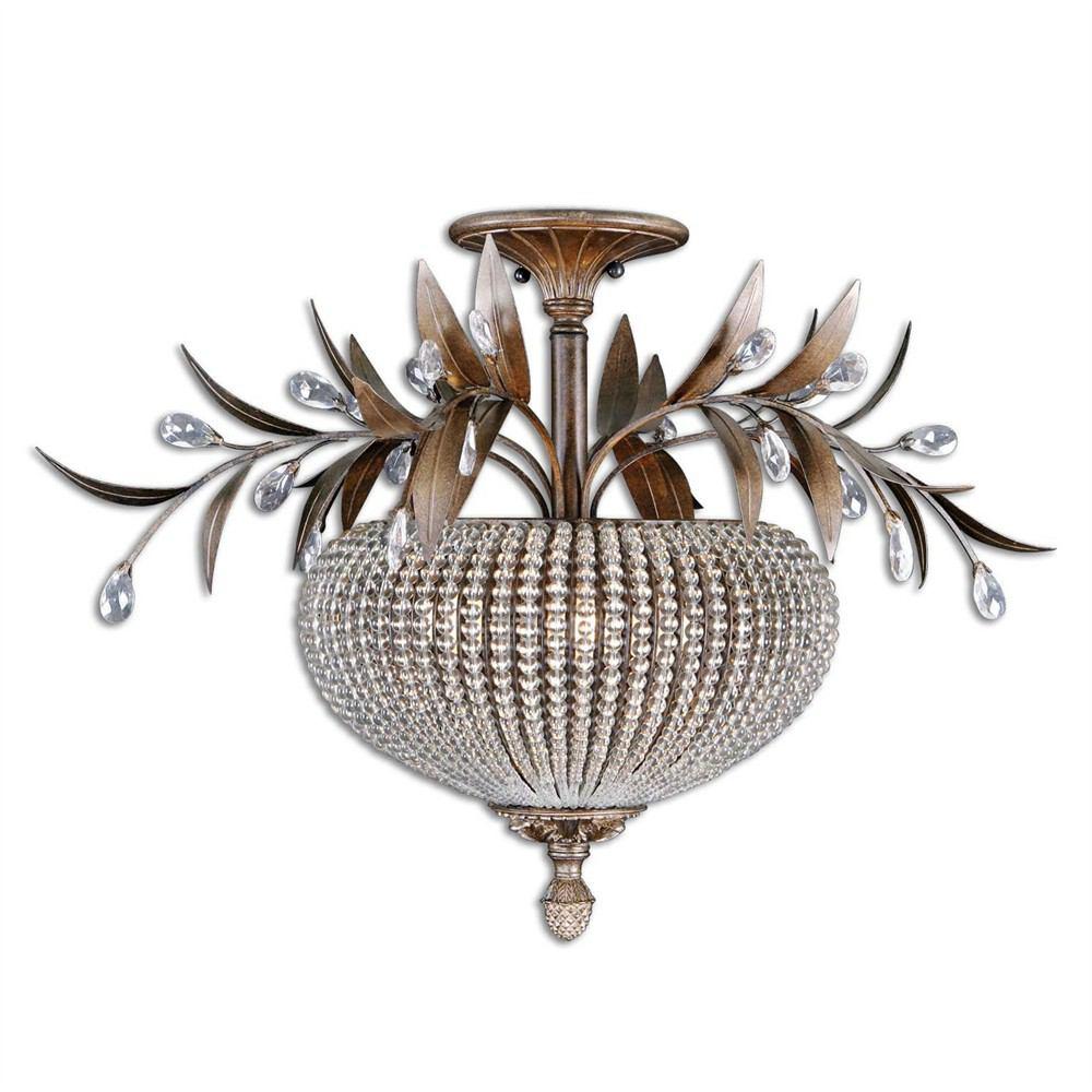 Uttermost Cristal De Lisbon 3 Lights Semi Flush