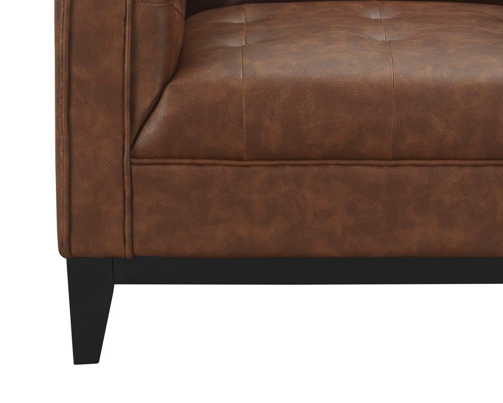 Manhattan Comfort Cadman 3-Seat Camal PU Leather Sofa