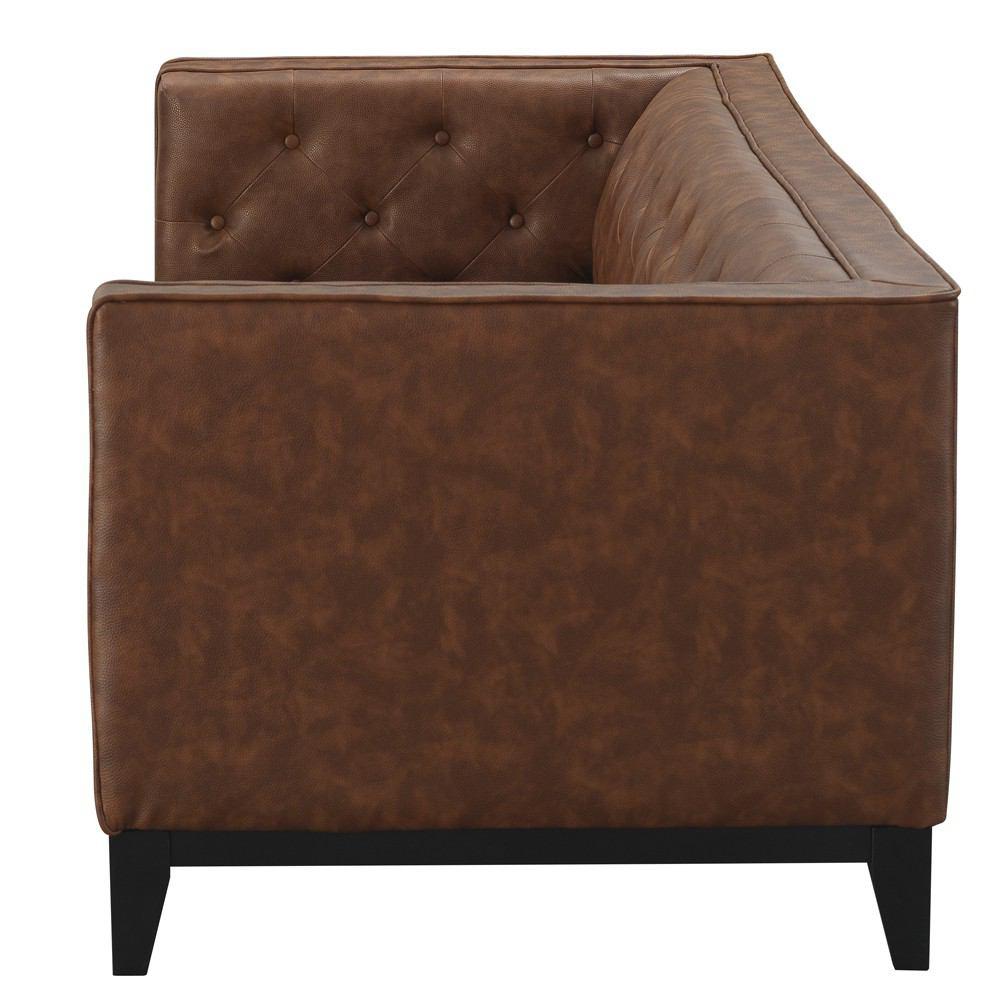 Manhattan Comfort Cadman 3-Seat Camal PU Leather Sofa