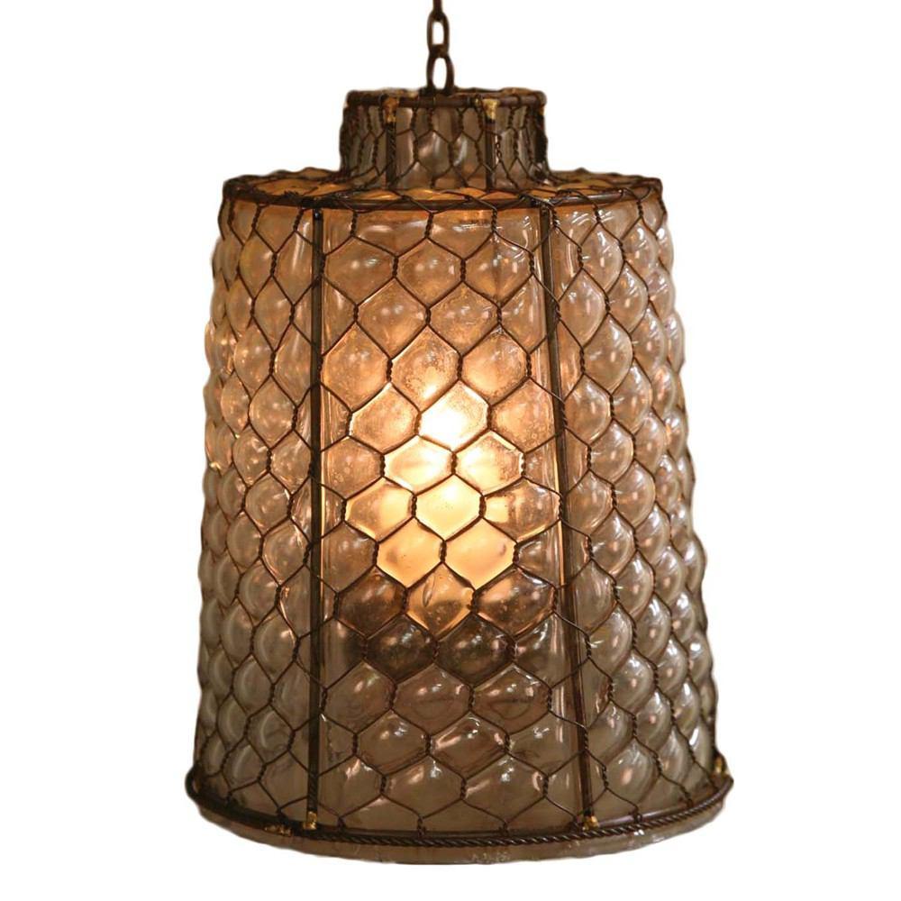 HomArt Vallarta Glass Lantern - Rust
