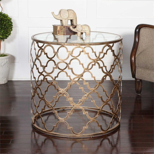 Uttermost Quatrefoil End Table