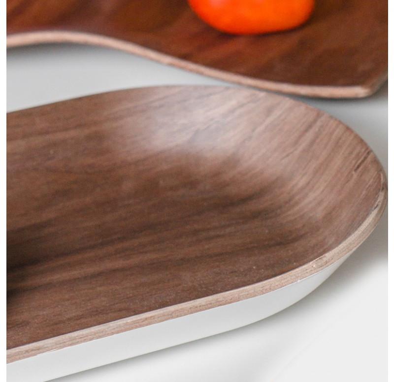 Gold Leaf Design Group Wood Oblong Tray With White Bottom - Set of 3