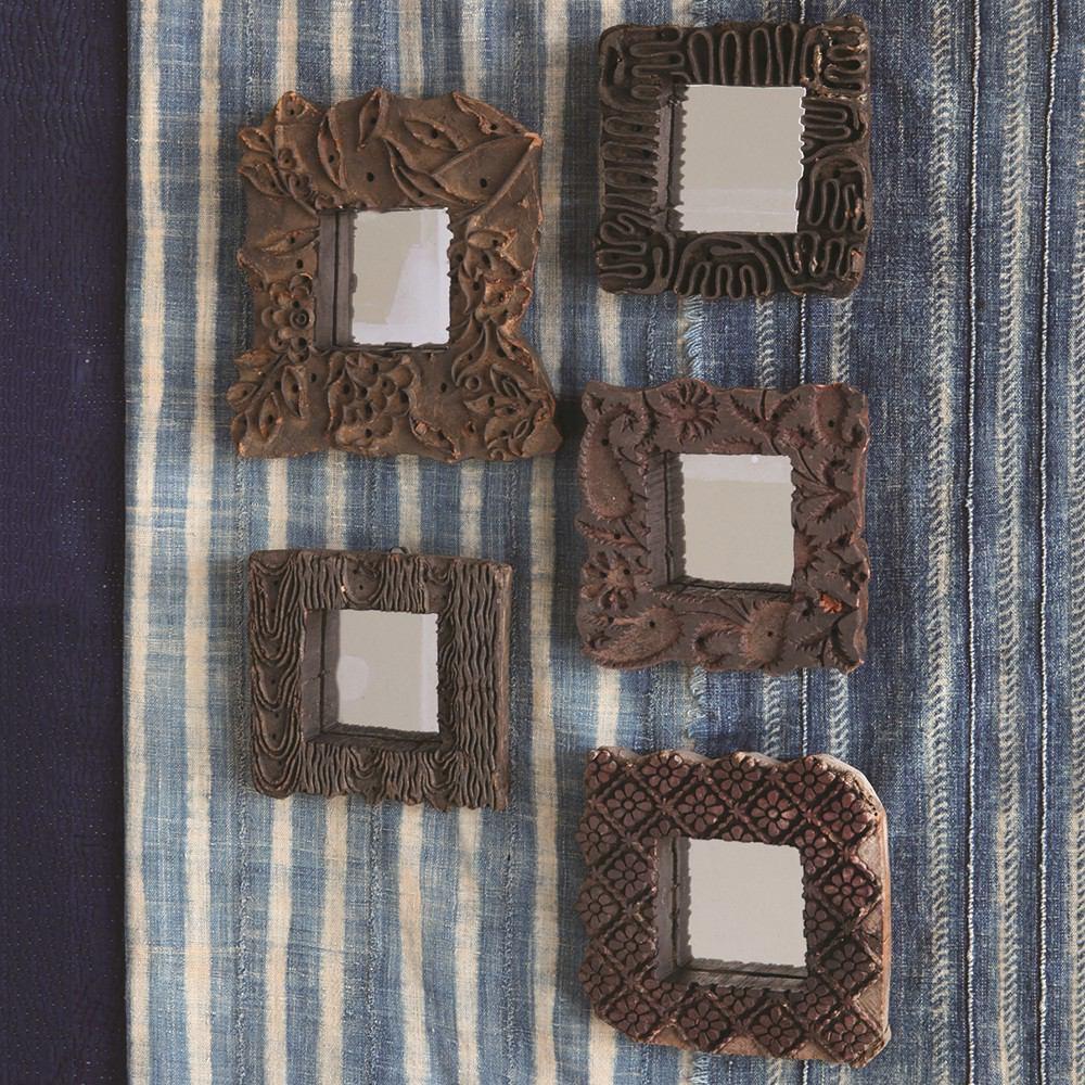 HomArt Salvaged Wood Block Print Mirror - Feature Image