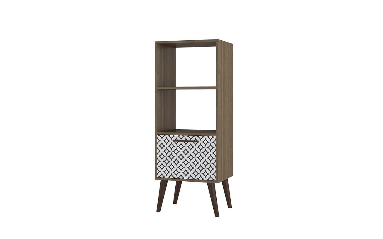 Manhattan Comfort Sami 2.0 Double Bookcase with 1- Drawer