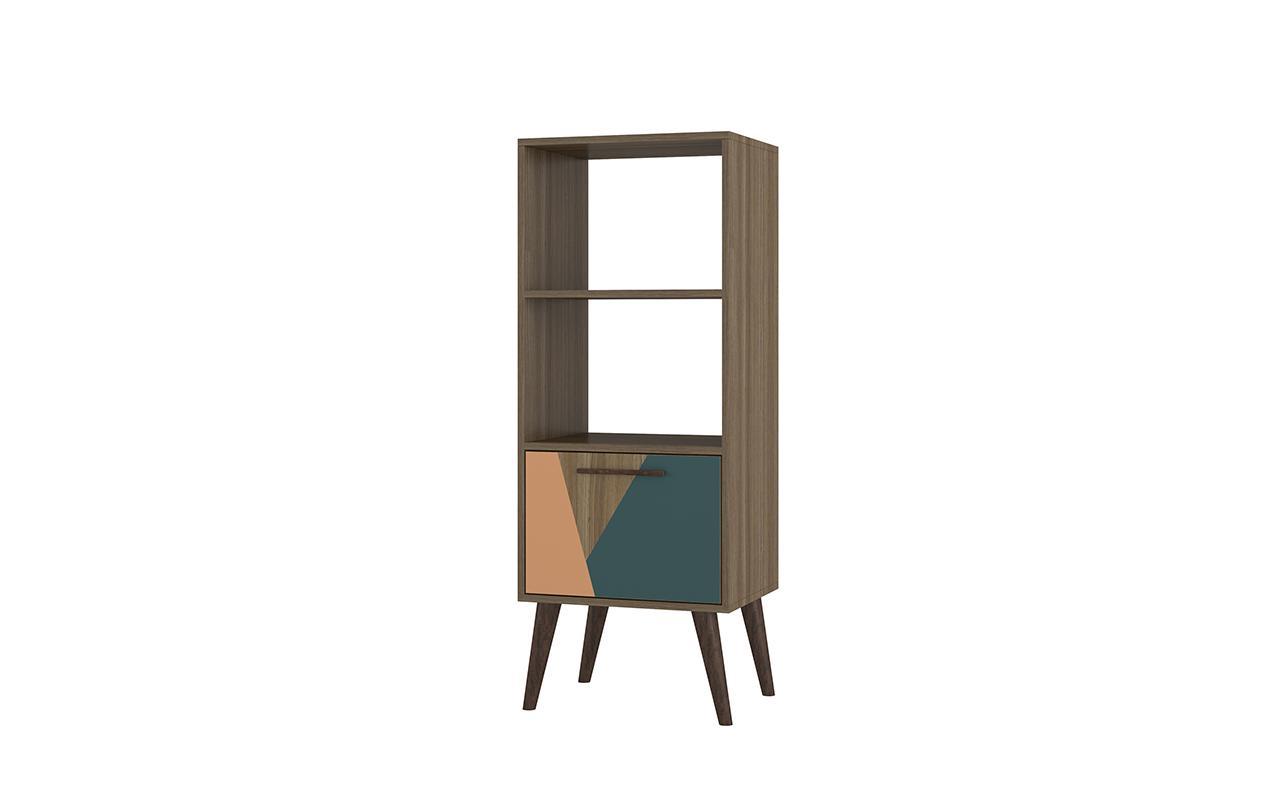 Manhattan Comfort Sami 2.0 Double Bookcase with 1- Drawer