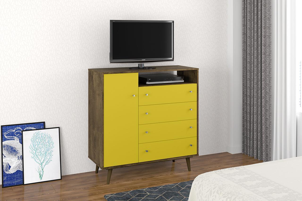 Manhattan Comfort Liberty 4-Drawer 42.32" Sideboard