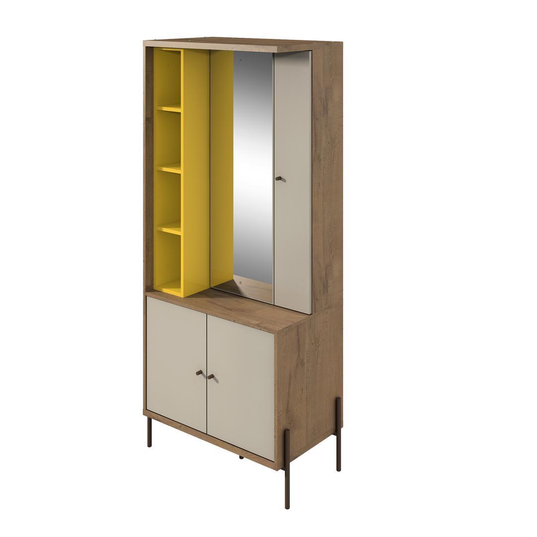 Manhattan Comfort Joy Vanity Jewelry Armoire with Mirror