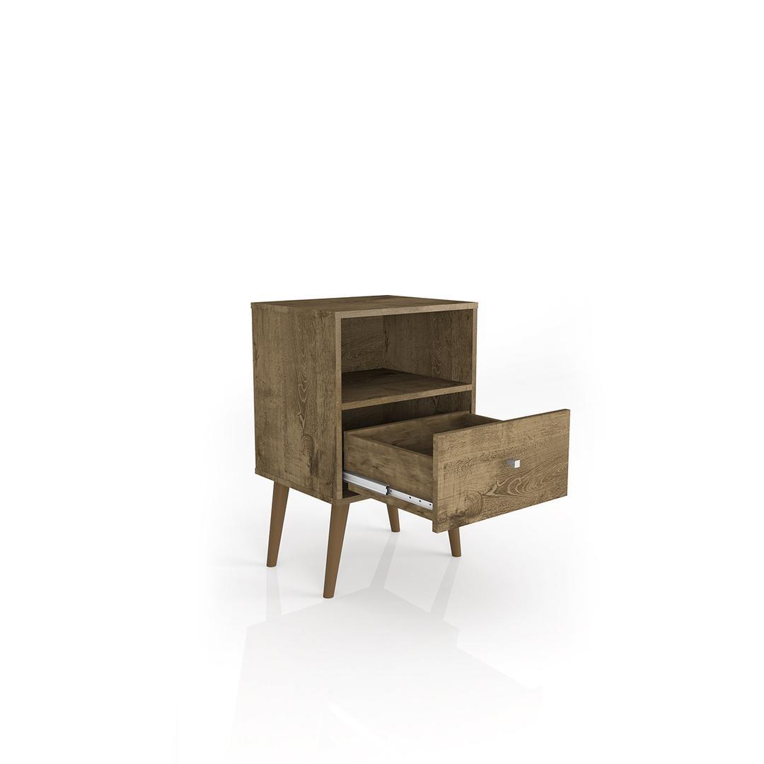 Manhattan Comfort Liberty Mid Century - Modern Nightstand 1.0 with 1 Cubby Space