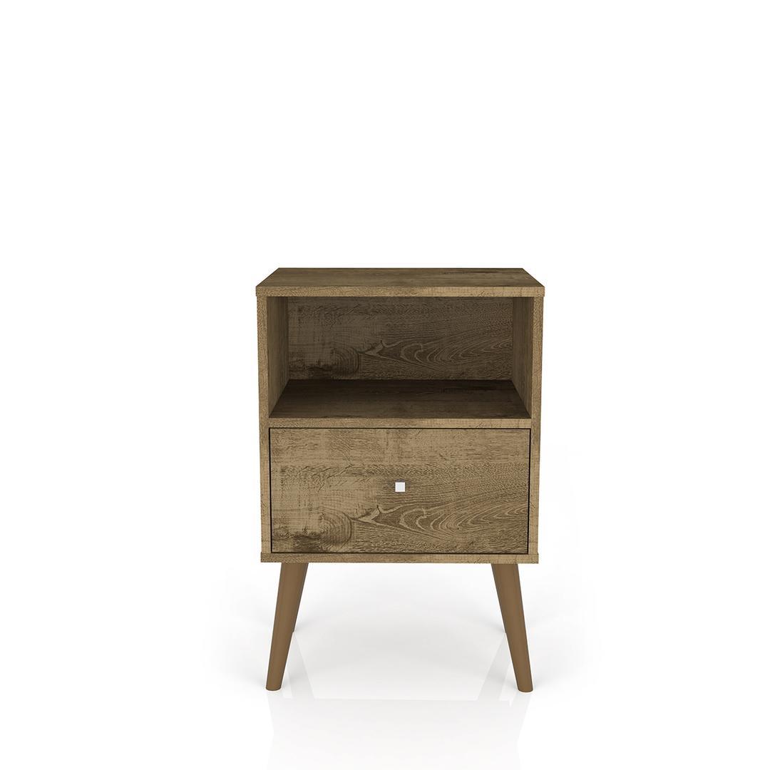 Manhattan Comfort Liberty Mid Century - Modern Nightstand 1.0 with 1 Cubby Space