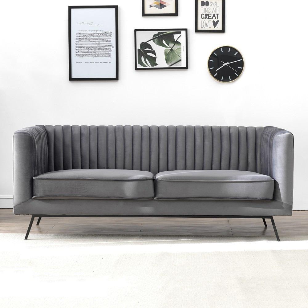 Manhattan Comfort Vandam 3-Piece Velvet Sofa, Loveseat, and Armchair Set