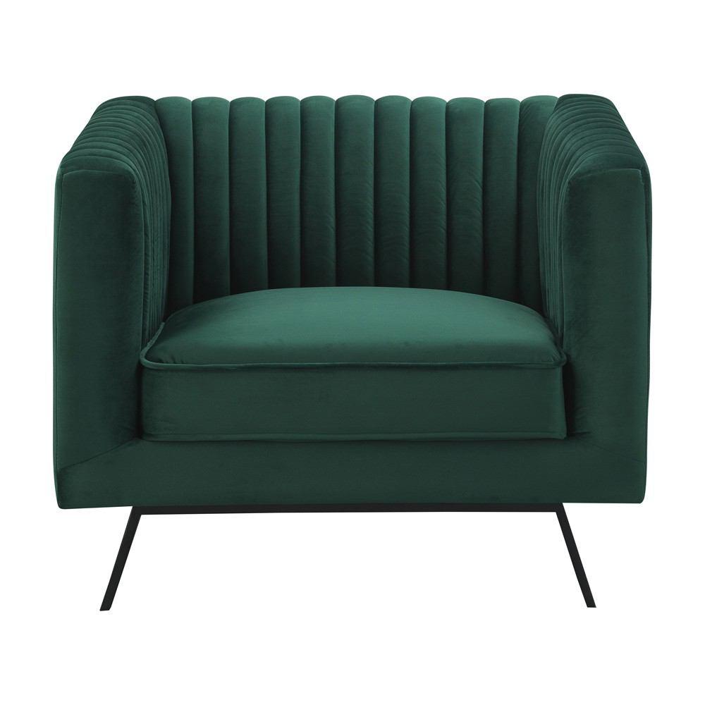 Manhattan Comfort Vandam 3-Piece Velvet 2-Seat Loveseat and 2 Armchairs