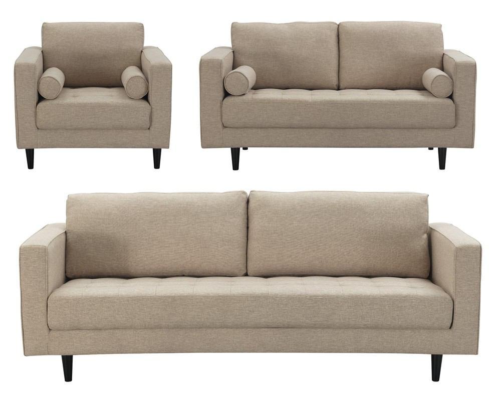 Manhattan Comfort Arthur 3- Piece Tweed Sofa, Loveseat and Armchair Set