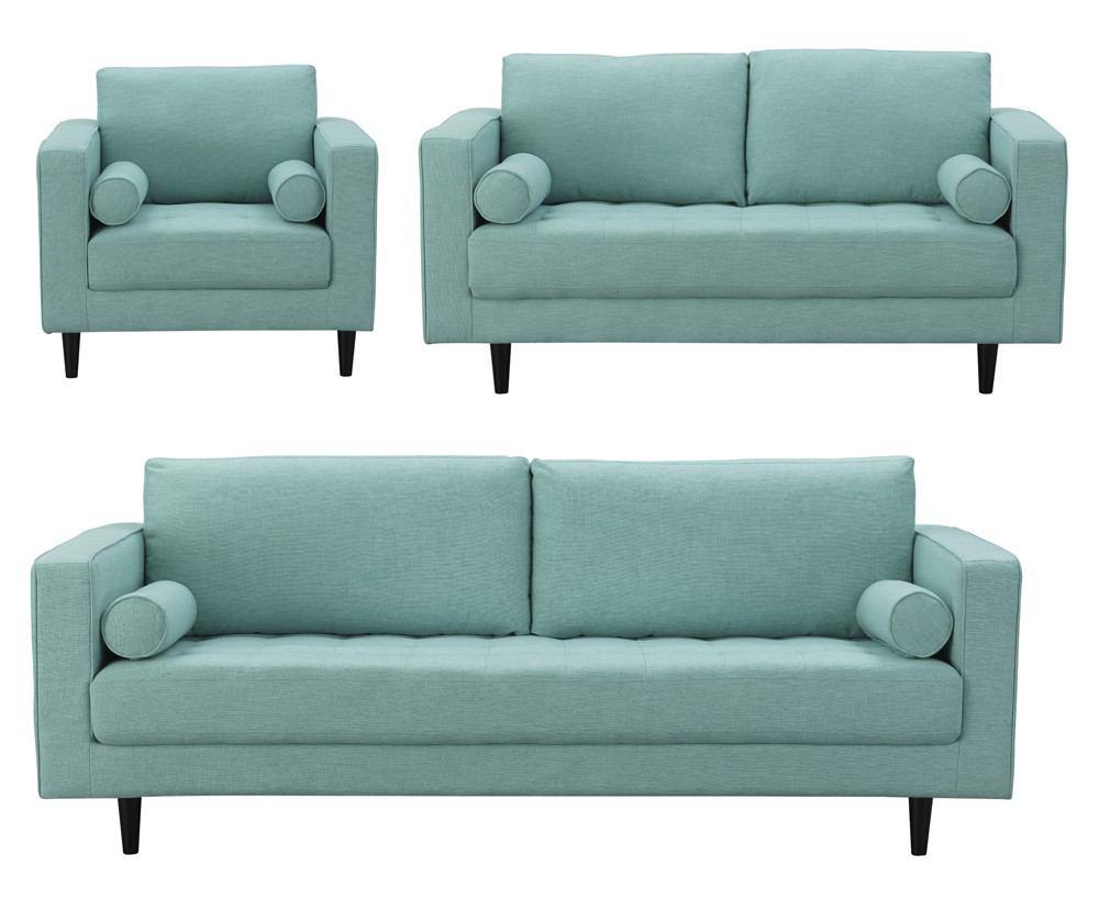 Manhattan Comfort Arthur 3- Piece Tweed Sofa, Loveseat and Armchair Set