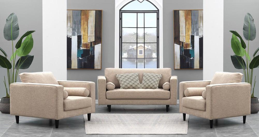 Manhattan Comfort Arthur 3-Seat Tweed Sofa