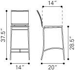 Zuo Soar Bar Chair - Set Of 2