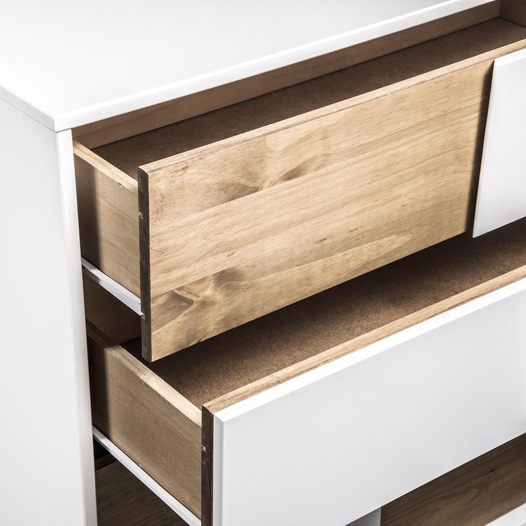 Manhattan Comfort Mid- Century Rustic Modern 5-Drawer Livonia 36.22" High Dresser