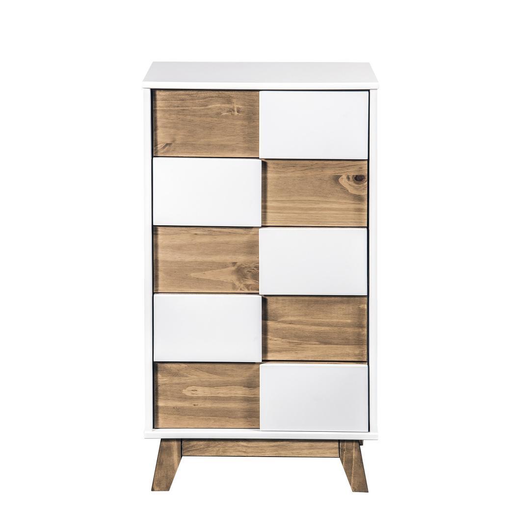 Manhattan Comfort Mid- Century Rustic Modern 5-Drawer Livonia 36.22" High Dresser
