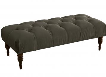 Skyline Furniture Tufted Bench in Velvet