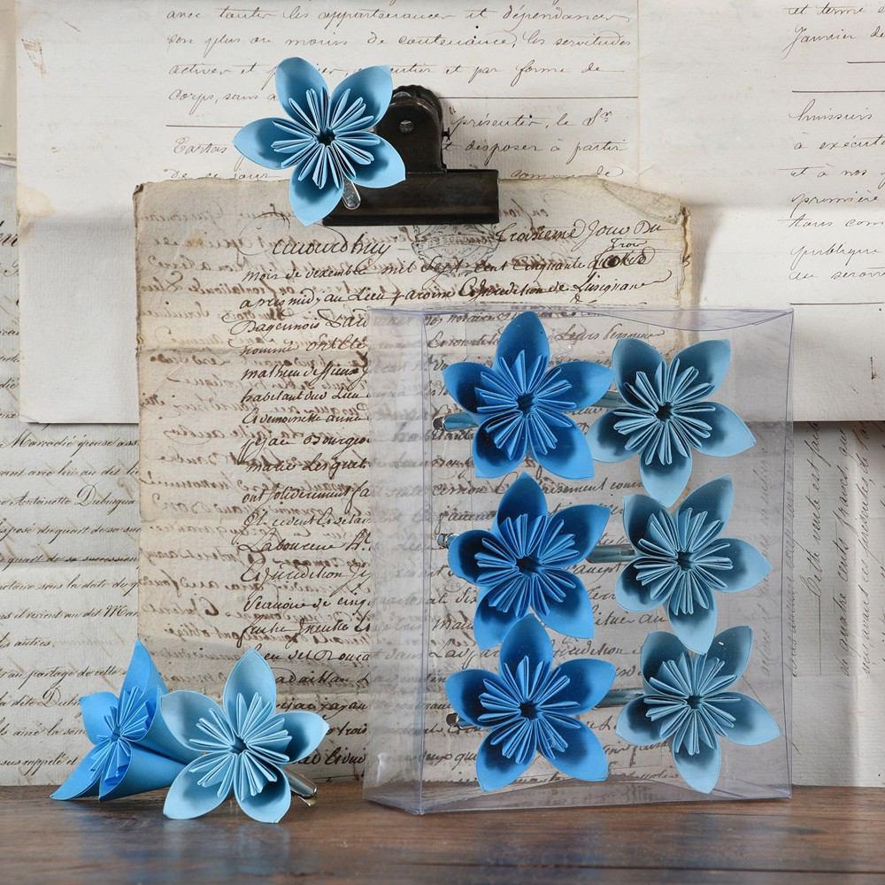 HomArt Folded Paper Flower on Clip - Box of 48