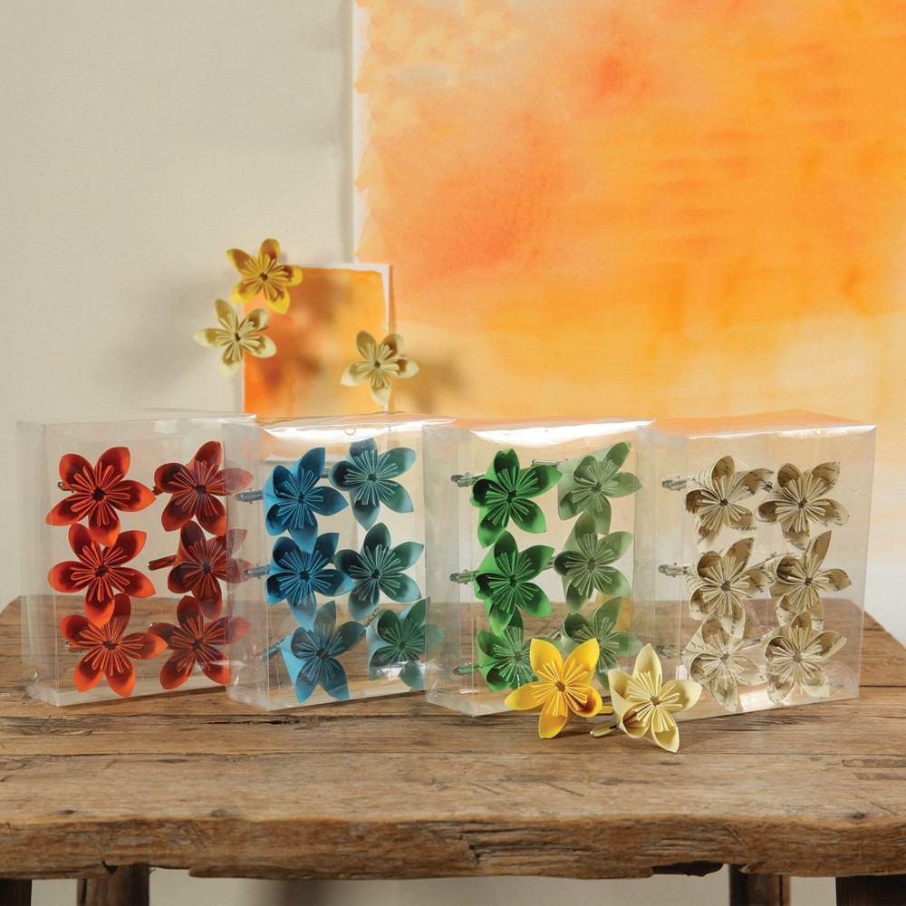 HomArt Folded Paper Flower on Clip - Box of 48