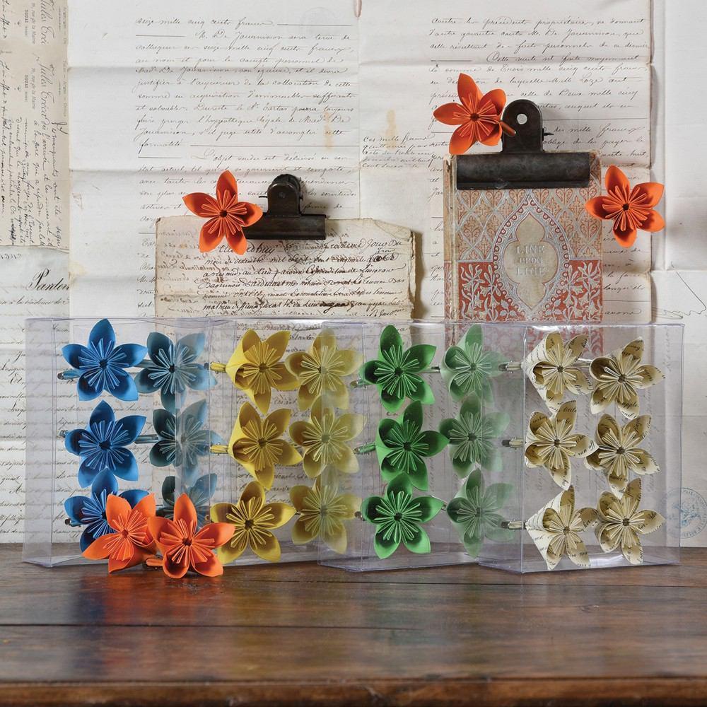 HomArt Folded Paper Flower on Clip - Box of 48