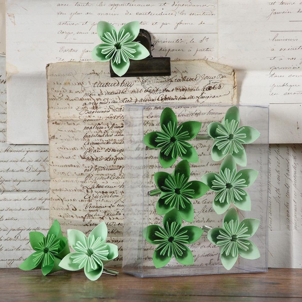 HomArt Folded Paper Flower on Clip - Box of 48