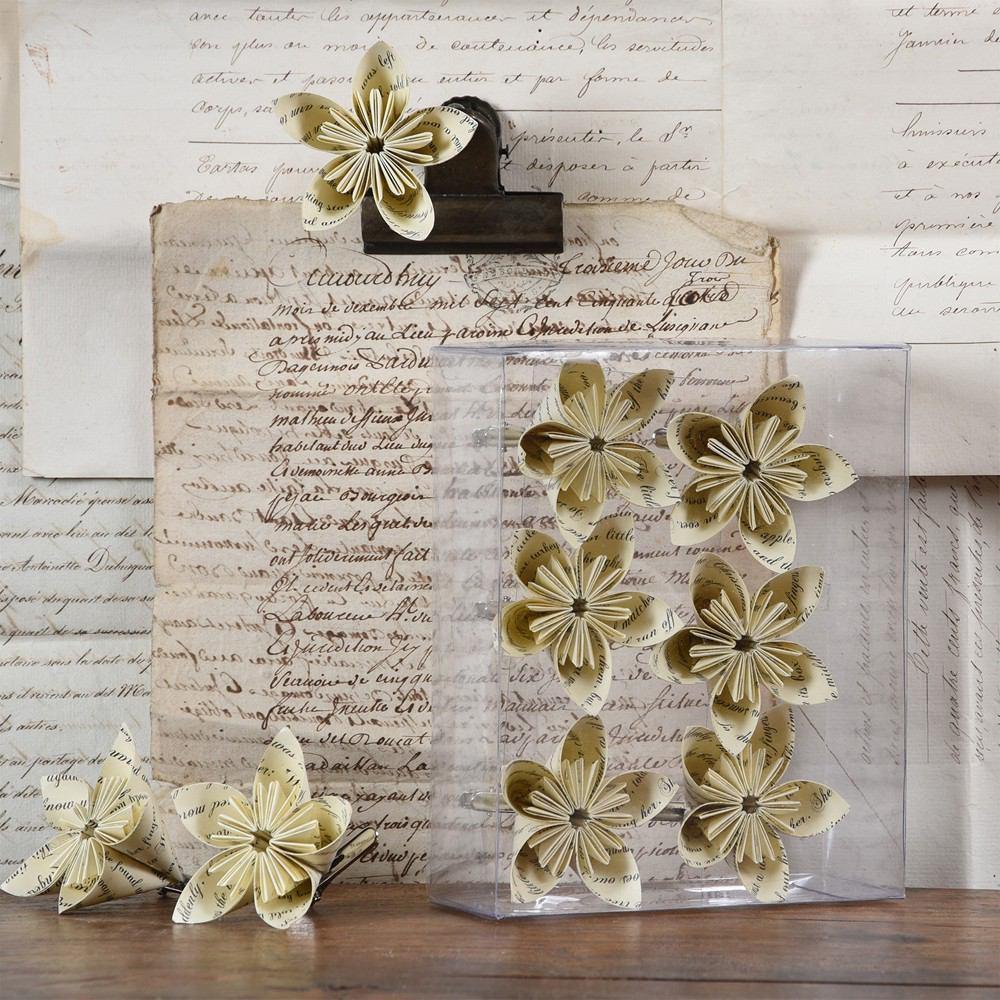 HomArt Folded Paper Flower on Clip - Box of 48