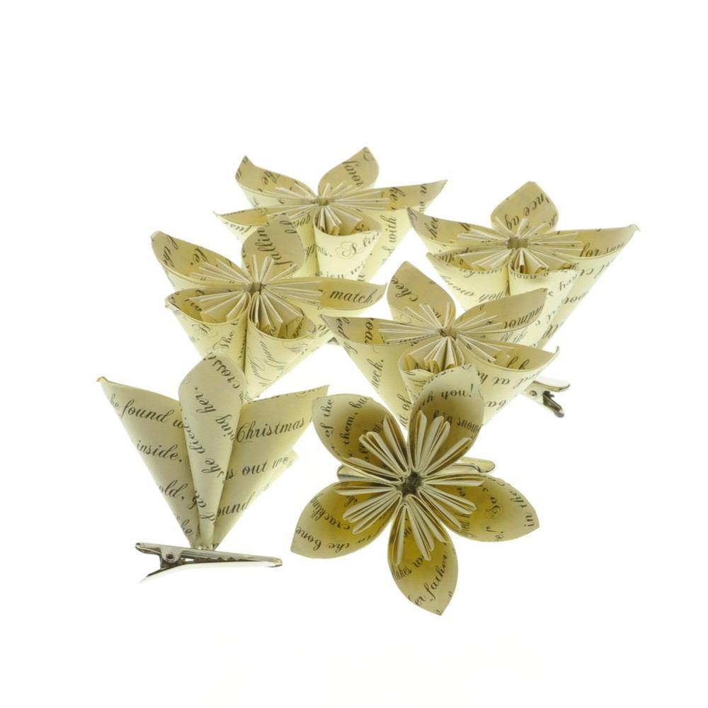 HomArt Folded Paper Flower on Clip - Box of 48