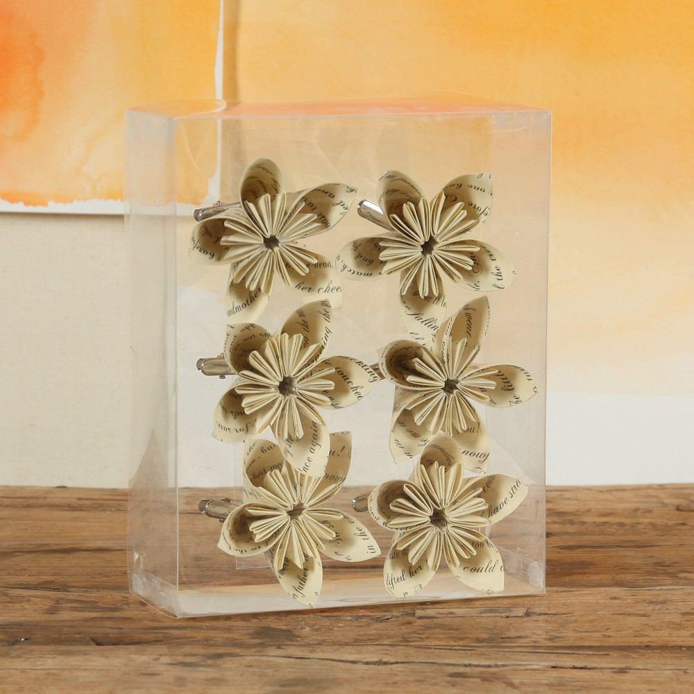 HomArt Folded Paper Flower on Clip - Box of 48