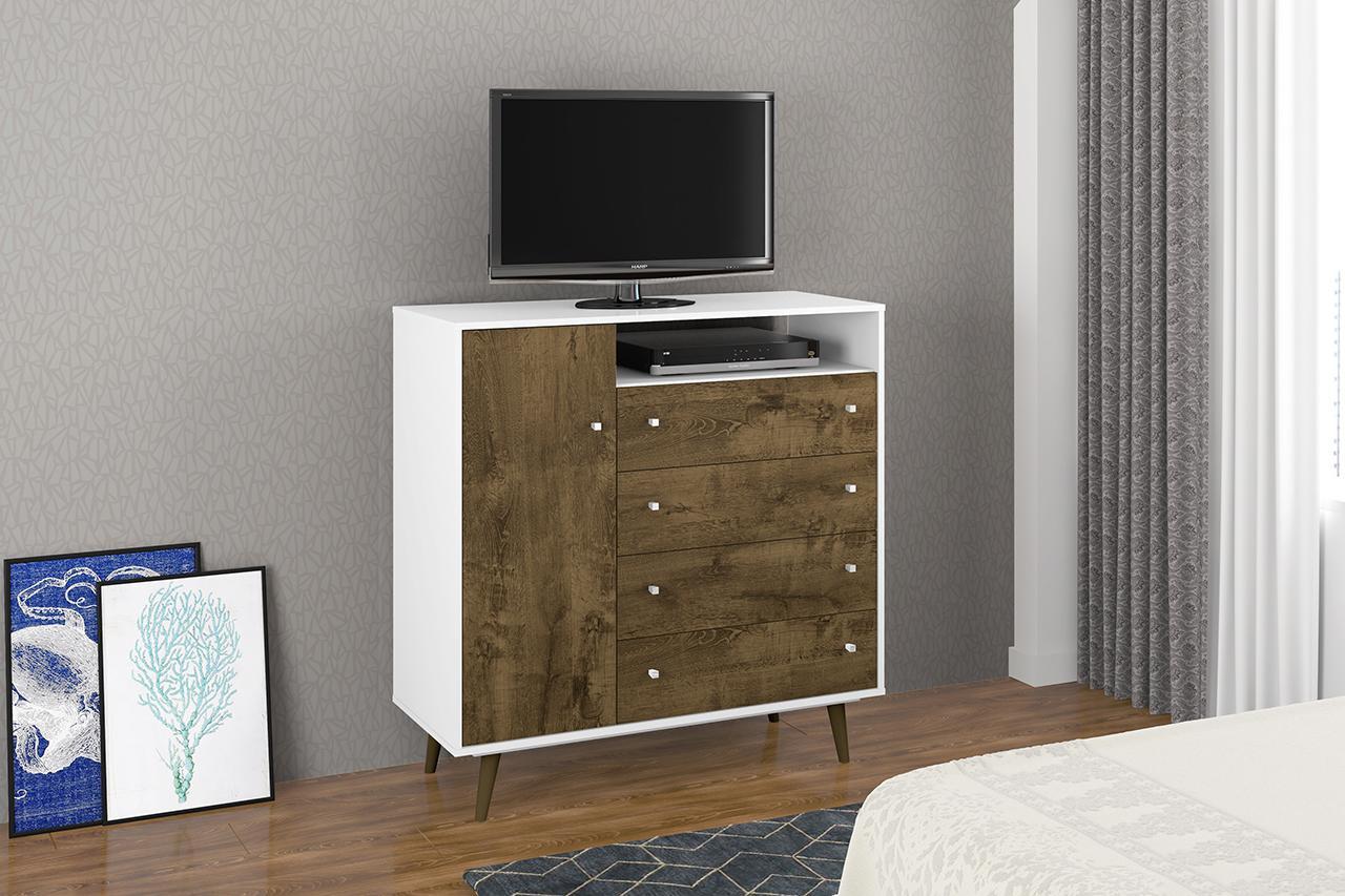 Manhattan Comfort Liberty 4-Drawer 42.32" Sideboard