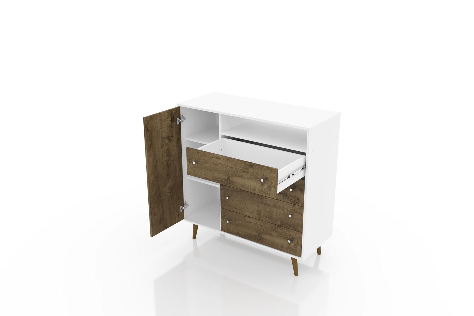 Manhattan Comfort Liberty 4-Drawer 42.32" Sideboard