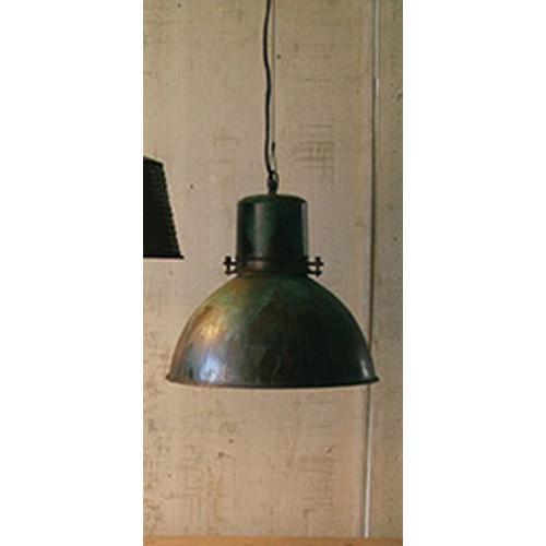Kalalou Metal Hanging Pendant Lamp With Green Patina