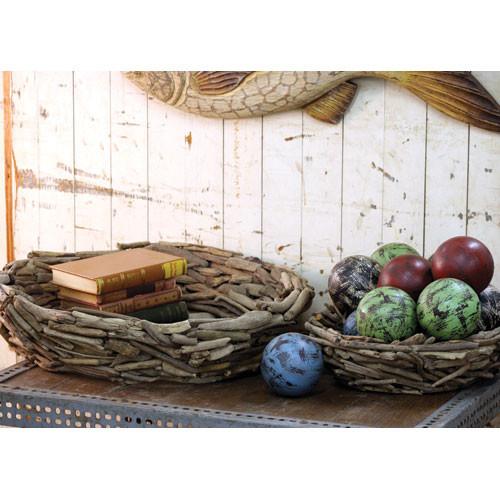 Reclaimed Driftwood Bowls - Large Size - (set of 2) by Kalalou