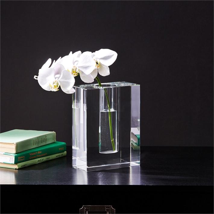 Two's Company Dixon Block Crystal Vase Vases, Two's Company, - Modish Store